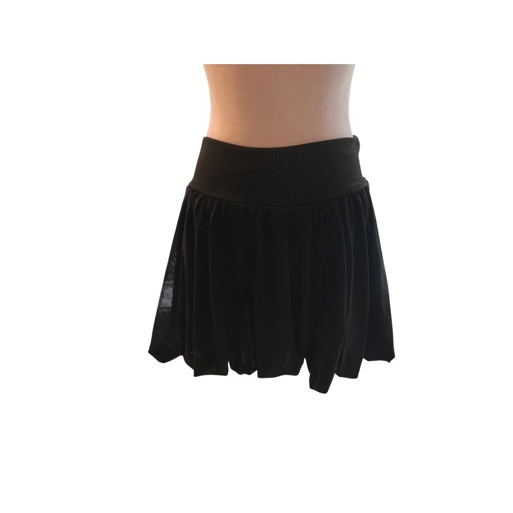 T/S by Thrive Société Black Bubble Mini Skirt Puff Hem Athleisure Women’s Size M